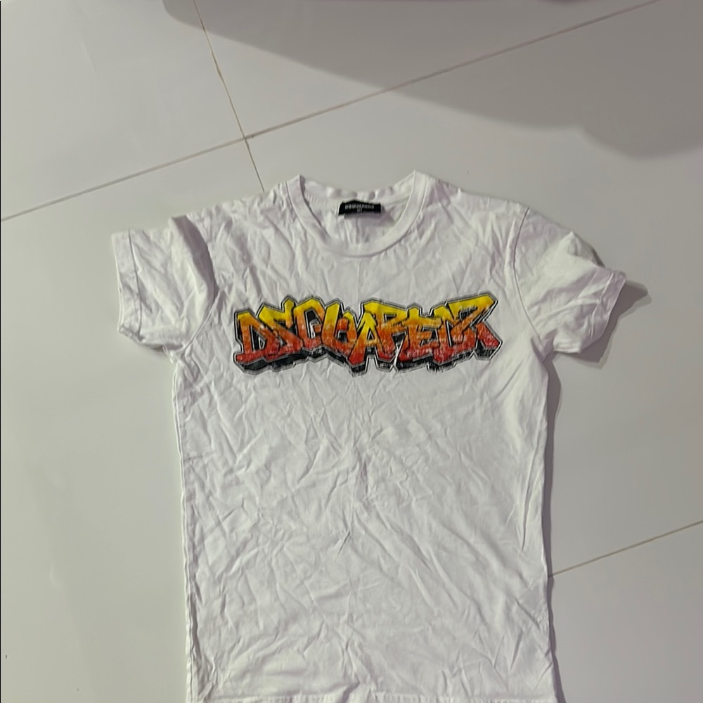 White Graphic Tee with Bold Print